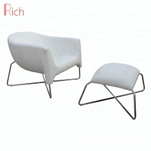 Nordic Leisure Style living room furniture Fiberglass Chair White Lounge Footstool